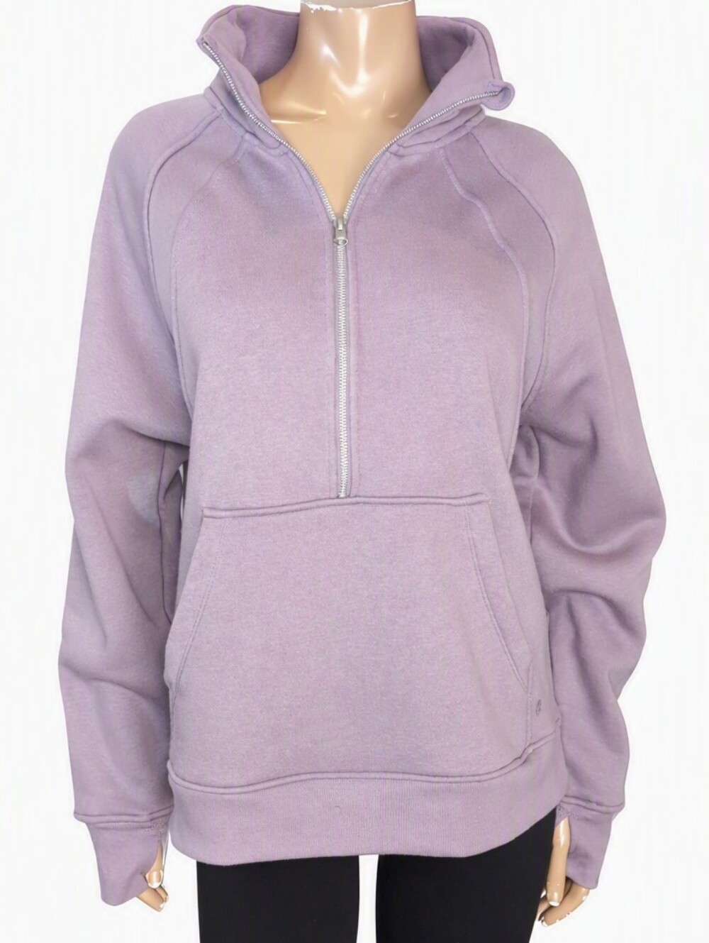 Danskin Half Zip Pullover Sweatshirt Womens Size Large Purple Fall Fleece Lounge